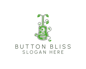 Leaves Vine Guitar logo design