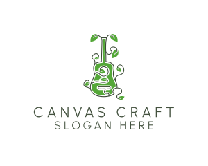 Leaves Vine Guitar logo design