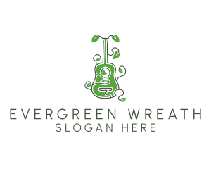 Leaves Vine Guitar logo design