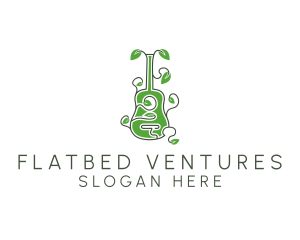 Leaves Vine Guitar logo design