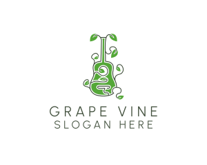 Leaves Vine Guitar logo design