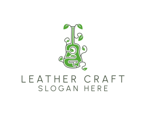 Leaves Vine Guitar logo design