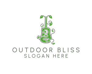 Leaves Vine Guitar logo design