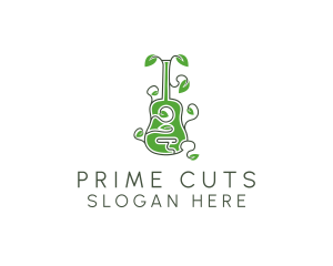 Leaves Vine Guitar logo design