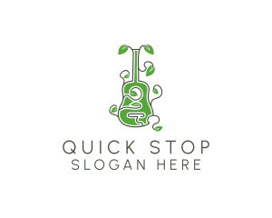 Leaves Vine Guitar logo design