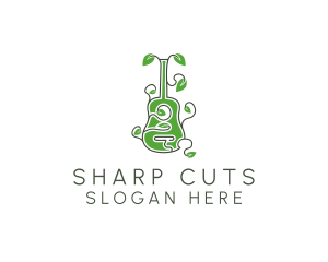 Leaves Vine Guitar logo design