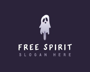 Spooky Popsicle Ghost logo design