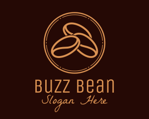 Brown Coffee Bean Outline  logo design