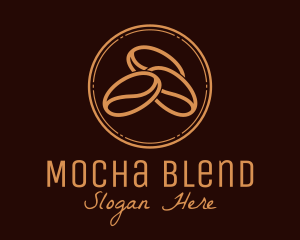 Brown Coffee Bean Outline  logo design