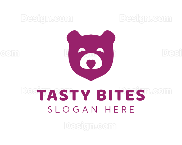 Happy Teddy Bear Heart Logo