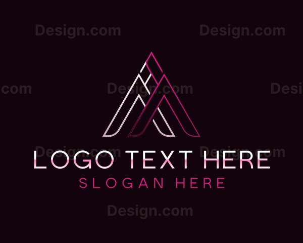 Triangle Digital Letter A Logo