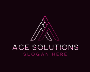 Triangle Digital Letter A logo design