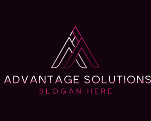 Triangle Digital Letter A logo design