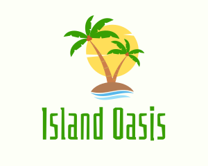 Tropical Coconut Island logo design