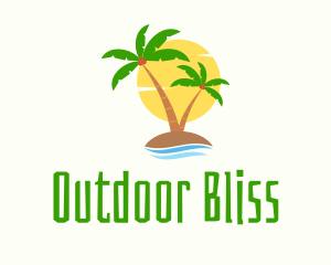 Tropical Coconut Island logo design