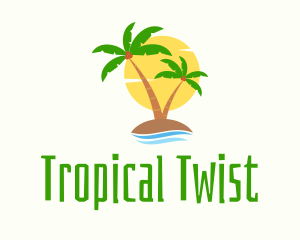 Tropical Coconut Island logo design