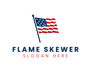 American National Flag logo design