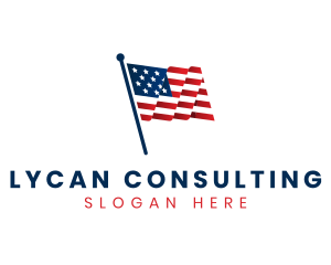 American National Flag logo design