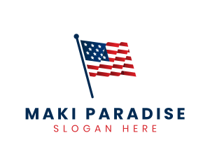 American National Flag logo design