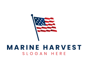 American National Flag logo design