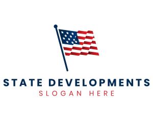 American National Flag logo design