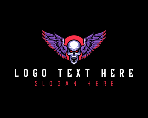 Gaming Skull Wings Logo