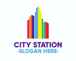 Colorful Building City logo design