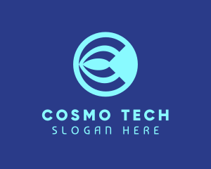 Blue Tech letter C logo design