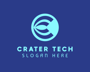 Blue Tech letter C logo design