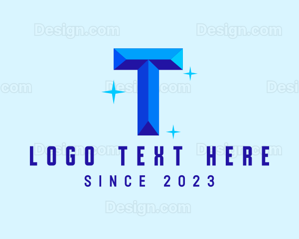 Shiny Gem Letter T Logo