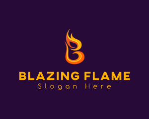 Hot Burning Letter B logo design