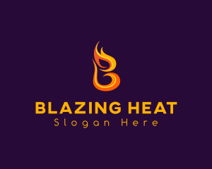 Hot Burning Letter B logo design