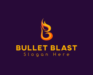 Hot Burning Letter B logo design