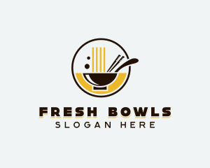 Chopsticks Noodle Soup logo design