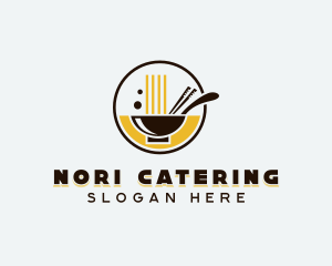 Chopsticks Noodle Soup logo design