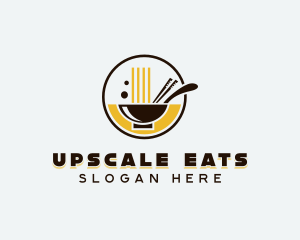 Chopsticks Noodle Soup logo design