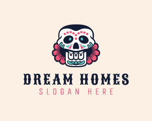 Festive Floral Skull logo