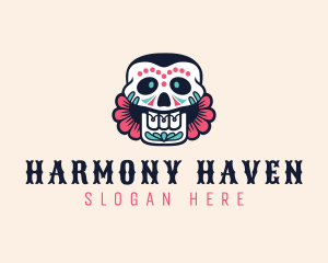 Festive Floral Skull logo