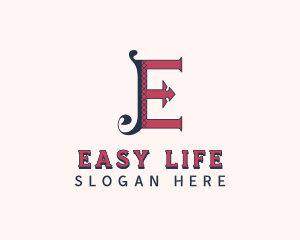 Stylish Tailoring Letter E logo design