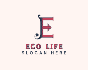 Stylish Tailoring Letter E logo design