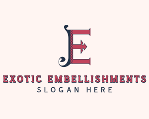 Stylish Tailoring Letter E logo design