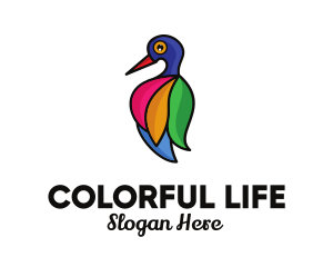 Colorful Bird Salon Feathers logo design