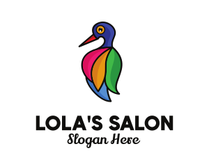 Colorful Bird Salon Feathers logo design