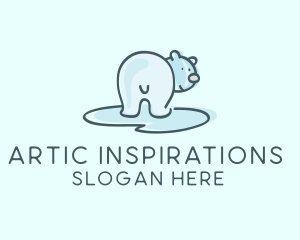 Polar Bear Cartoon logo design