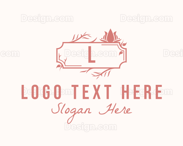 Decorative Flower Florist Badge Logo