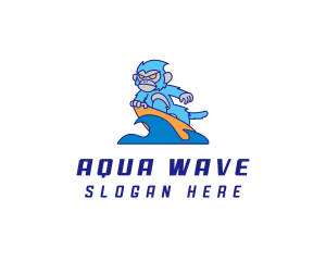 Surfer Monkey Wave logo