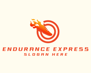 Runner Fire Shoe logo design