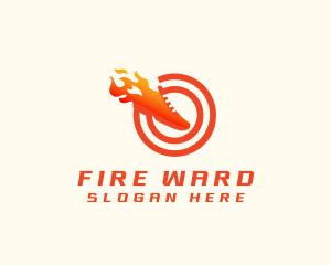 Runner Fire Shoe logo design