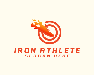 Runner Fire Shoe logo design