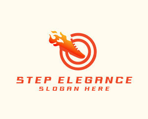 Runner Fire Shoe logo design